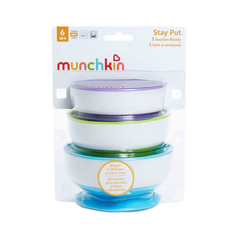 Lot de 3 bols avec ventouse Munchkin