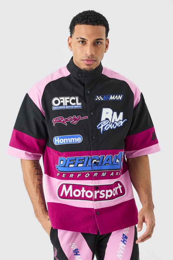 Oversize Twill-Hemd mit Print