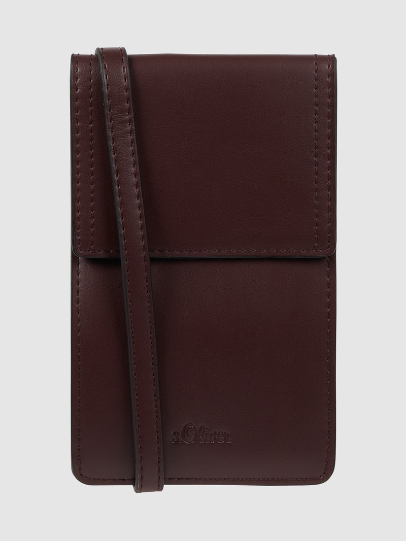 Handytasche in Leder-Optik in bordeaux rot