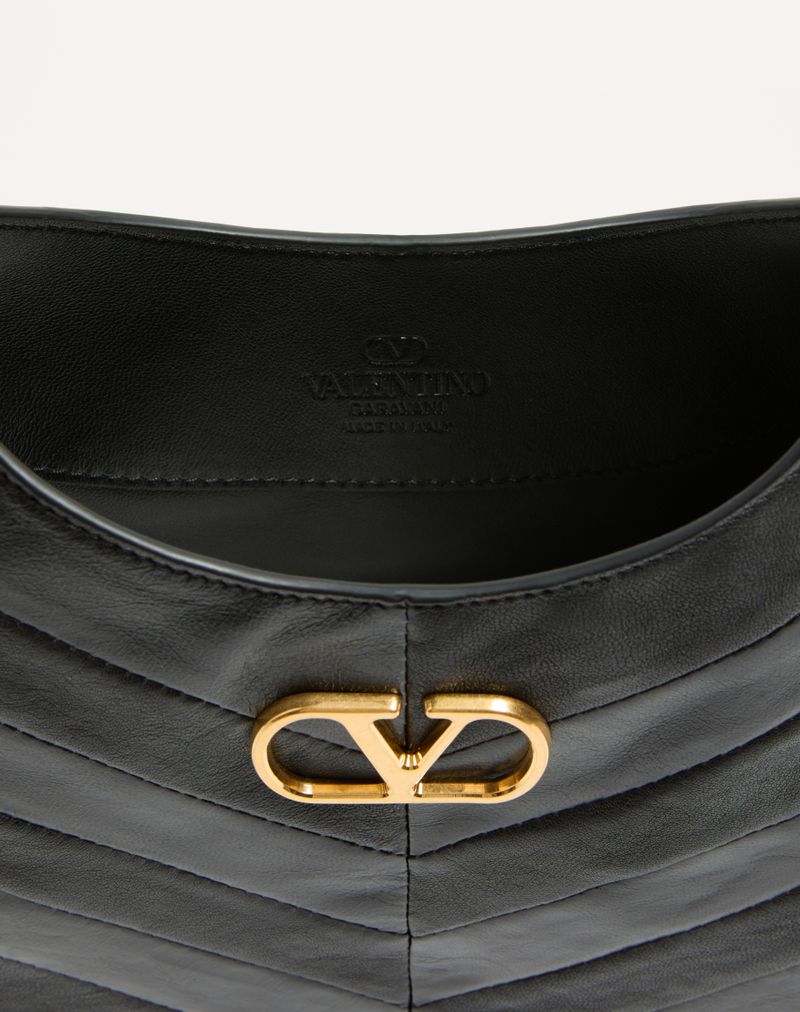 Valentino Garavani Hobo Lille Hobo Taske i Nappa med Chevron Motiv