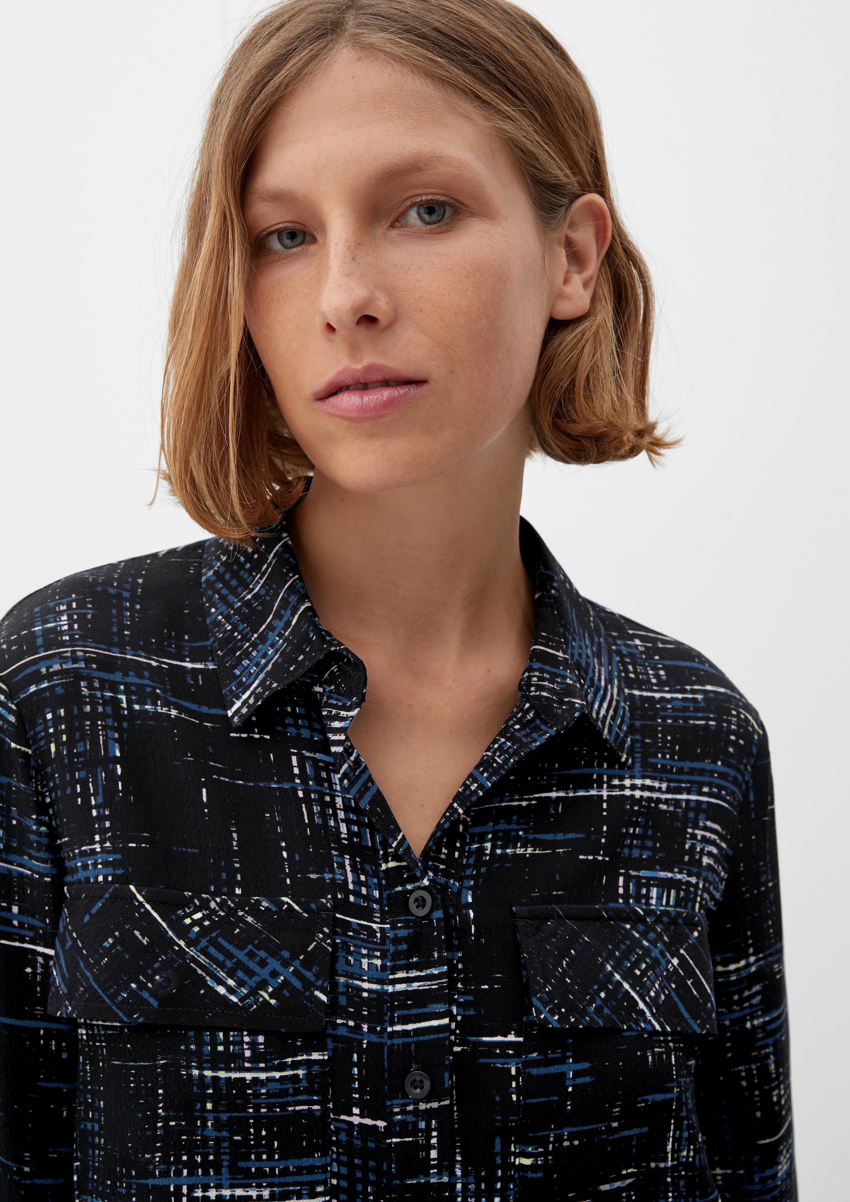 Viskosebluse mit Allovermuster  2124786-99A0