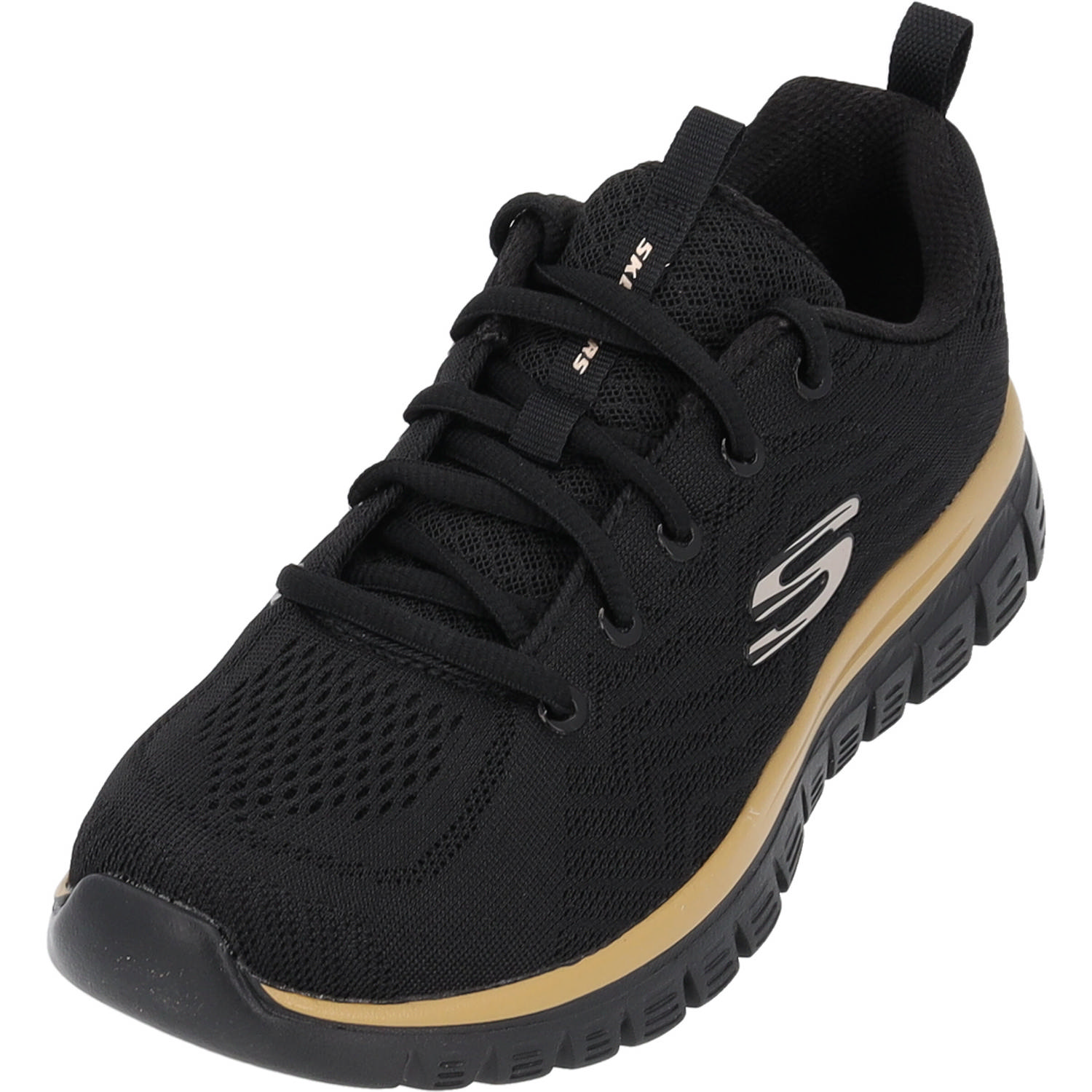 Skechers 12615, Sneakers Low, Damen, Schwarz (Black Rose Gold)