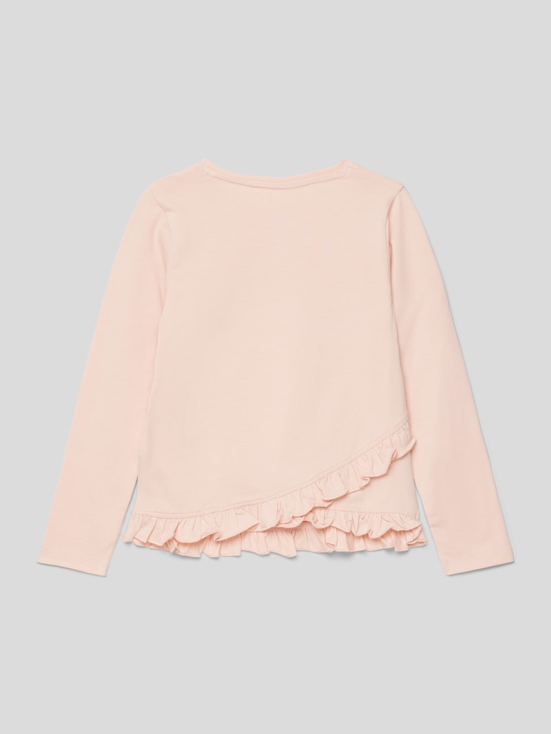 Longsleeve mit Label-Stitching in hellrosa