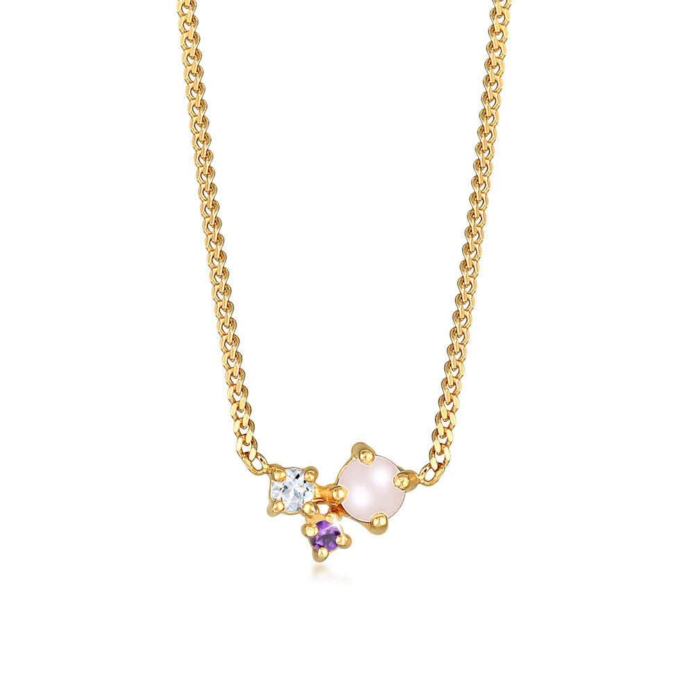 Elli PREMIUM Elli PREMIUM Collier Pendentif pour dames avec améthyste en quartz rose et pierre collier