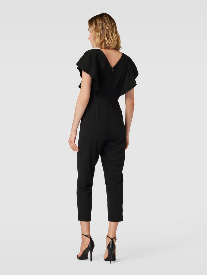 Jumpsuit mit Volants in schwarz