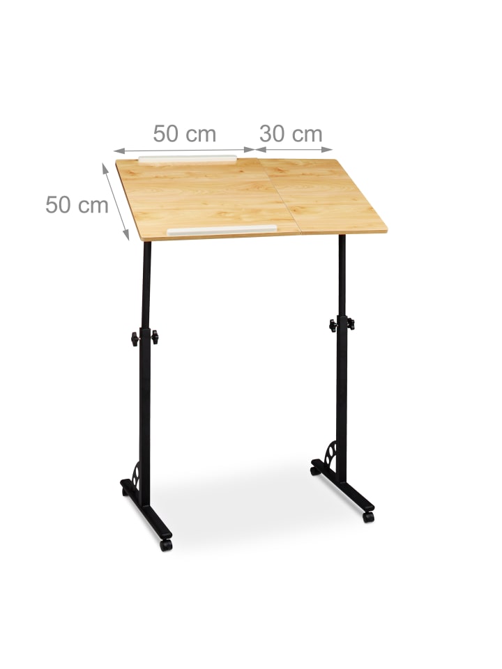 relaxdays Laptoptisch in Natur - (B)80 x (H)110 x (T)50 cm günstig kaufen onesize