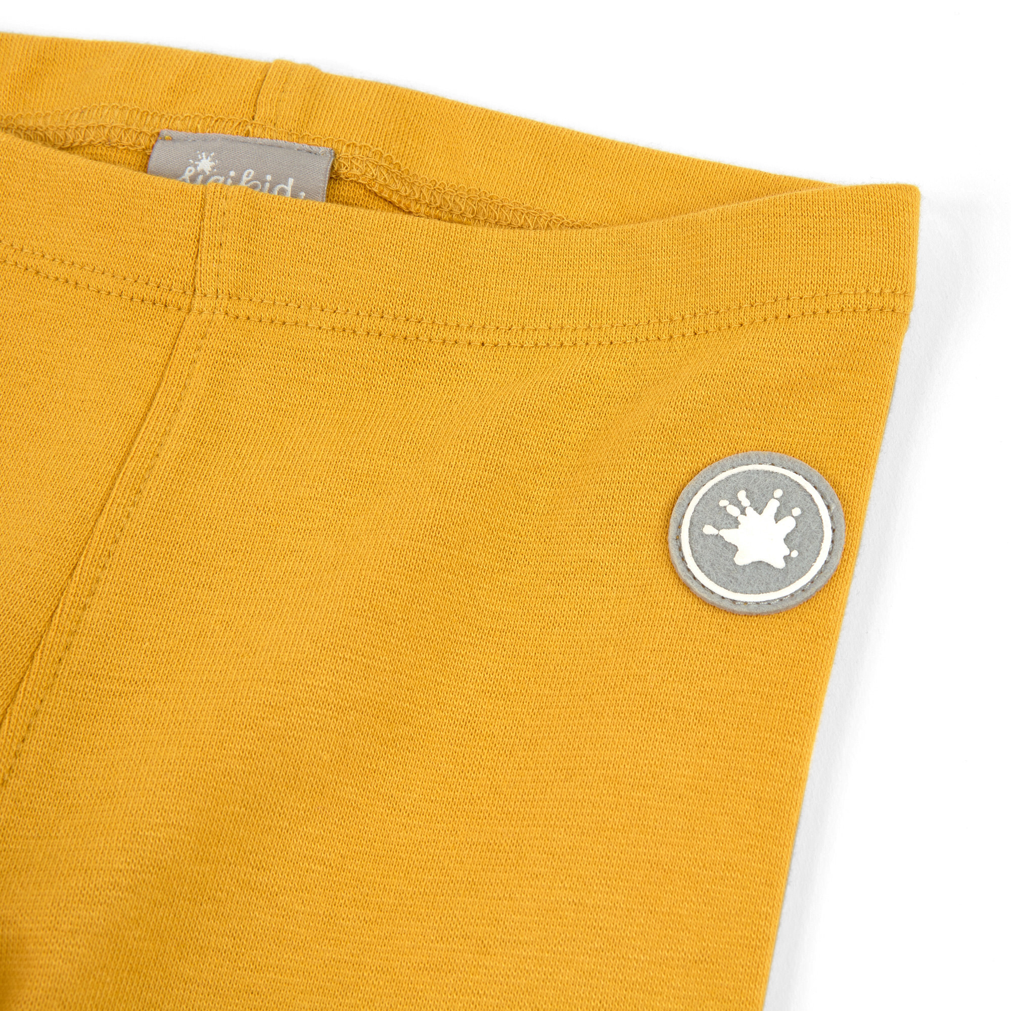 Gelbe Kinder Leggings, seitlich gerafft