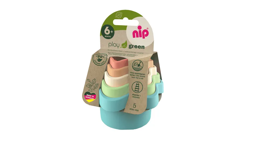 nip® Stapelbecher Play Green blau, rot, weiß