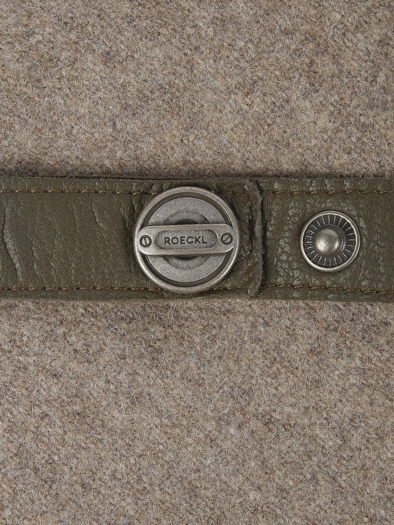 Handschuhe aus Wollmischung und Leder in khaki