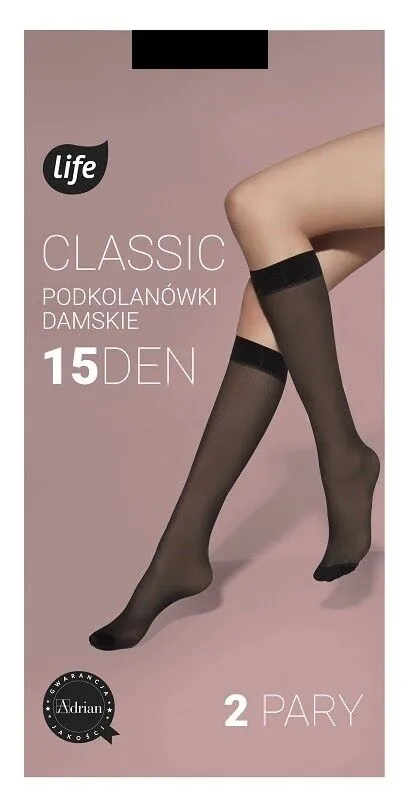 Женске доколенице Life 15 Den Nero