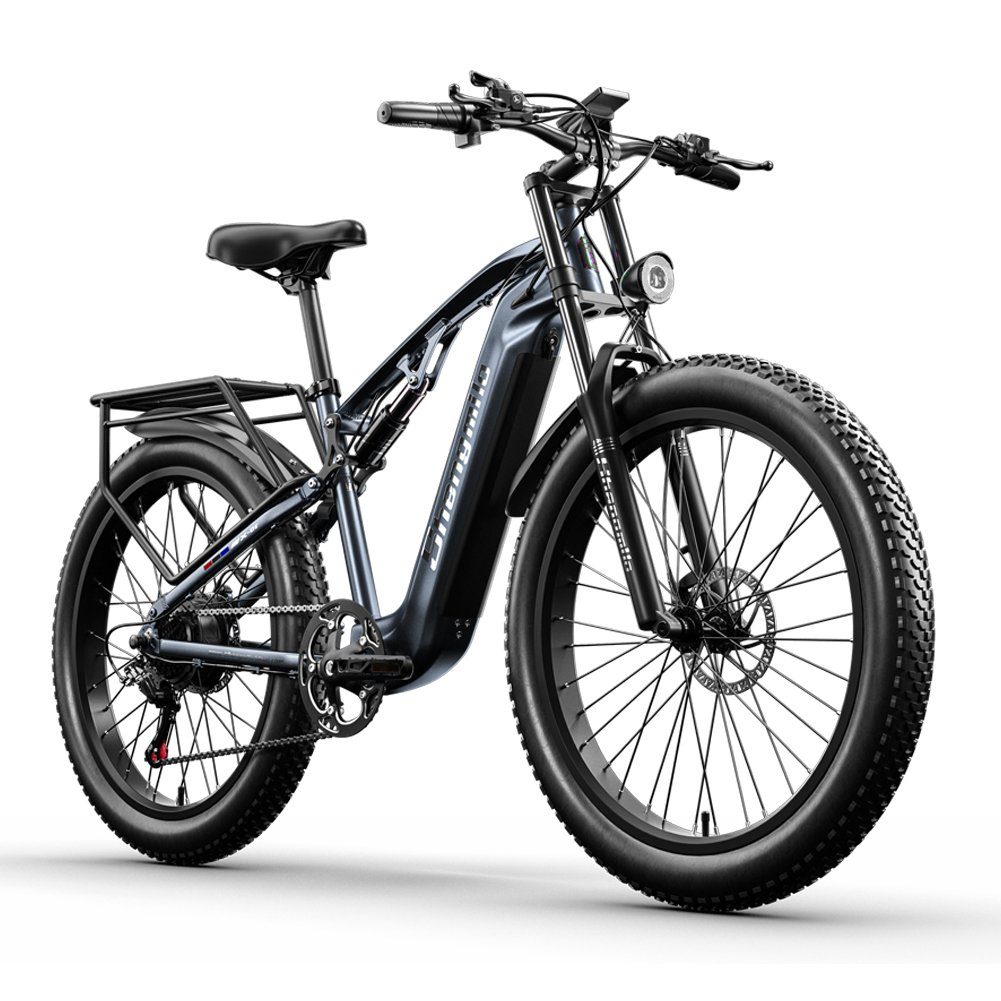 Shengmilo E-Bike MX05 e-bike 17.5Ah 26 Zoll 500W 42km/h, 7 Gang Shimano TX55 Schaltwerk, Kettenschaltung, Hinten montierter Motor, (set, Mit Batterieladegerät), Mit Luftpumpe, Heckrahmen, Werkzeug,Für alle Terrains geeignet,ebike