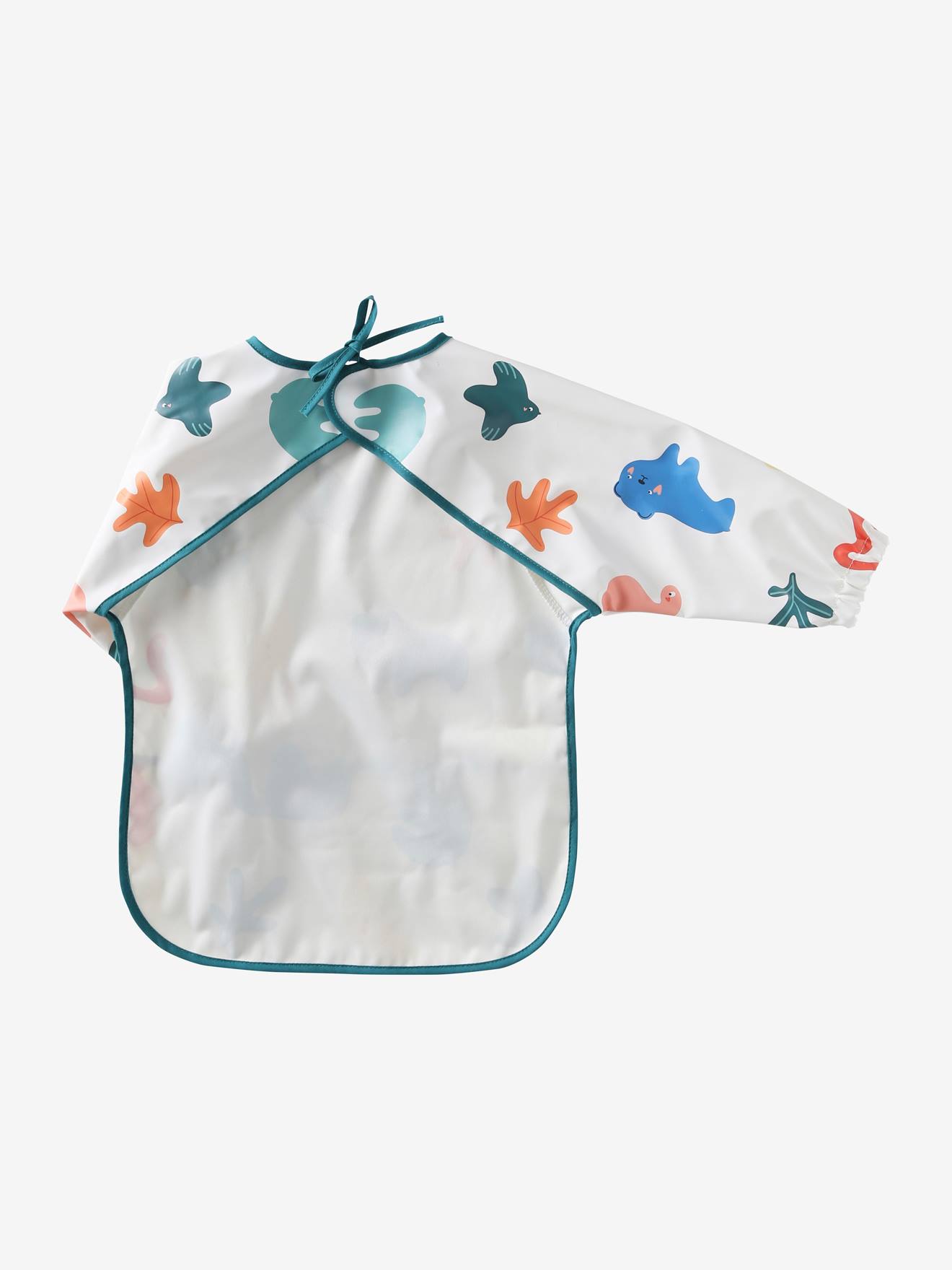 Bavoir tablier manches longues vichy bleu