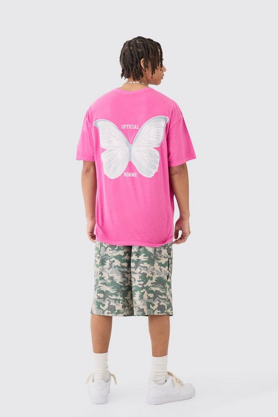 Oversize T-Shirt mit Schmetterlings-Print