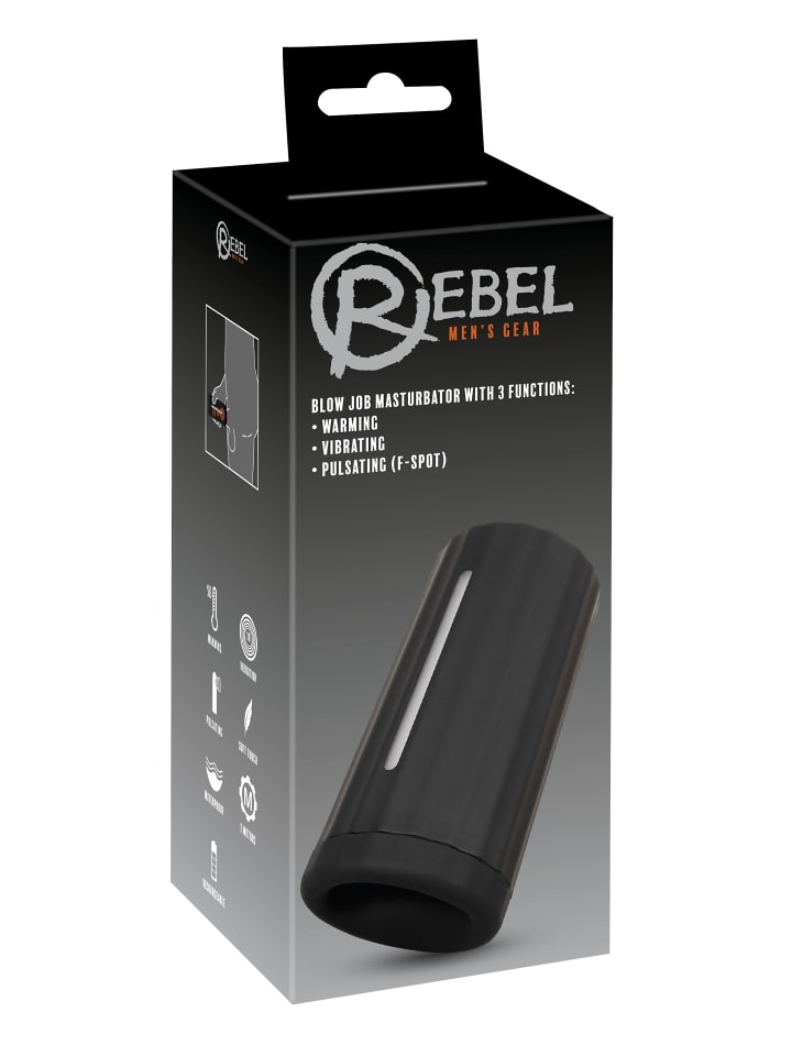 Rebel Masturbator Blow Job Masturbator with 3 Functions in schwarz günstig kaufen 14,3 cm