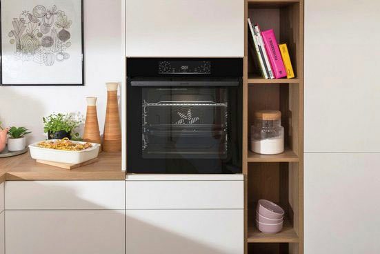GORENJE Backofen-Set BLACKSET2, mit 1-fach-Teleskopauszug, Aqua Clean