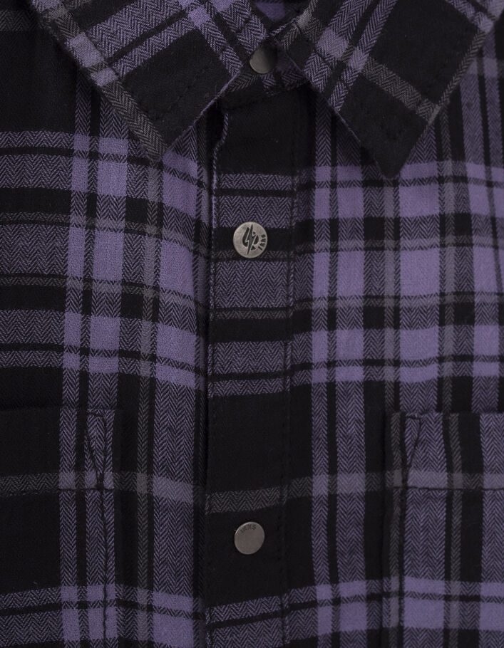 Chemise violet mix carreaux garçon