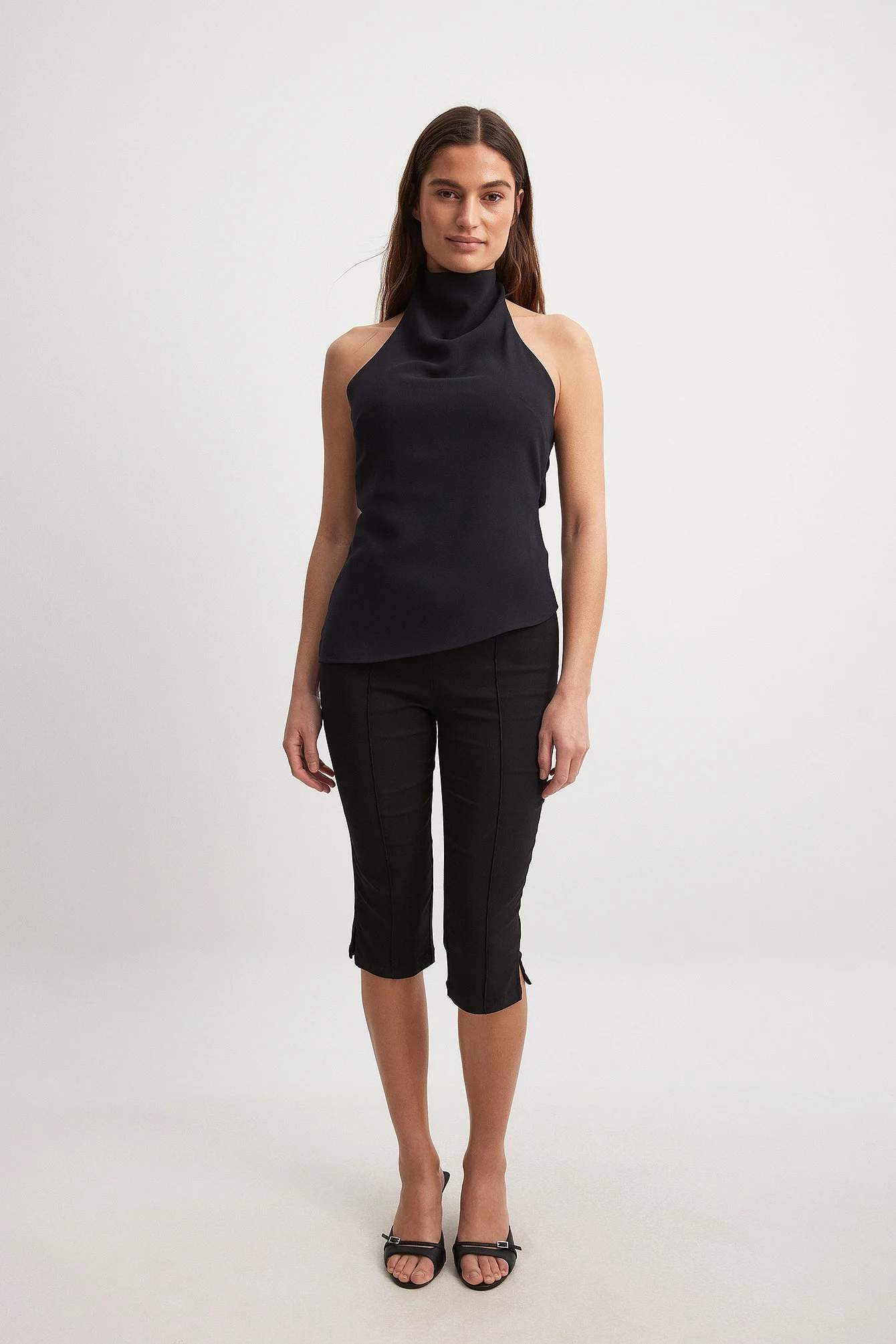 Cowl Neck Tie Back Top