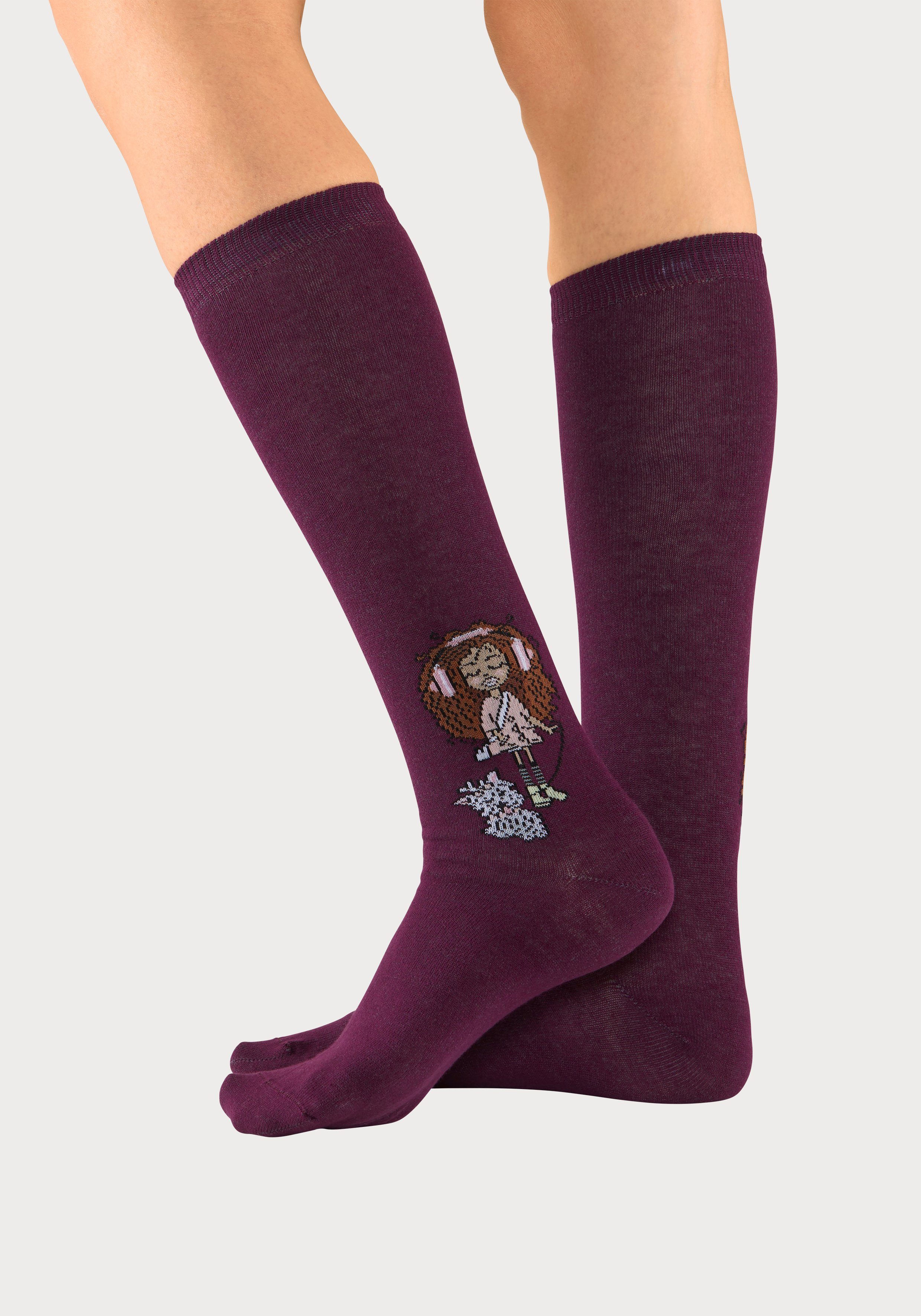 H.I.S Kniestrümpfe (5-Paar) mit eingestricktem Motiv