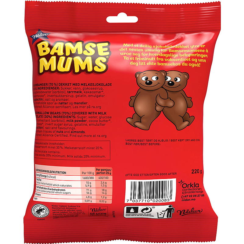 Nidar Bamsemums 220 g stor