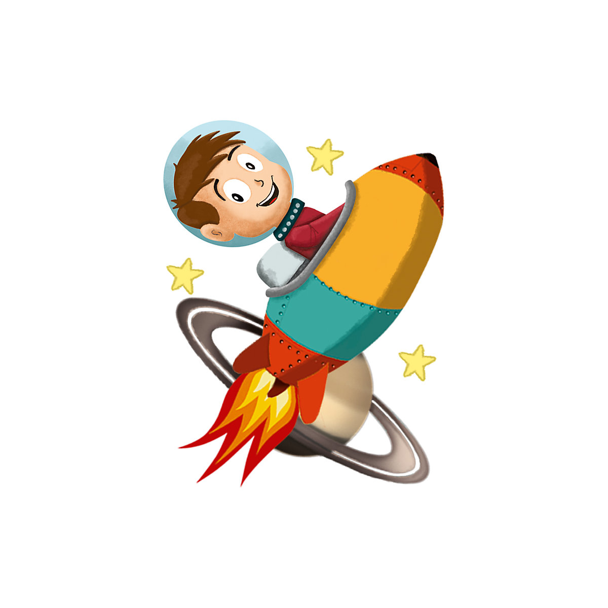 Mini-Tattoos Rakete & Planeten, 24 Stück