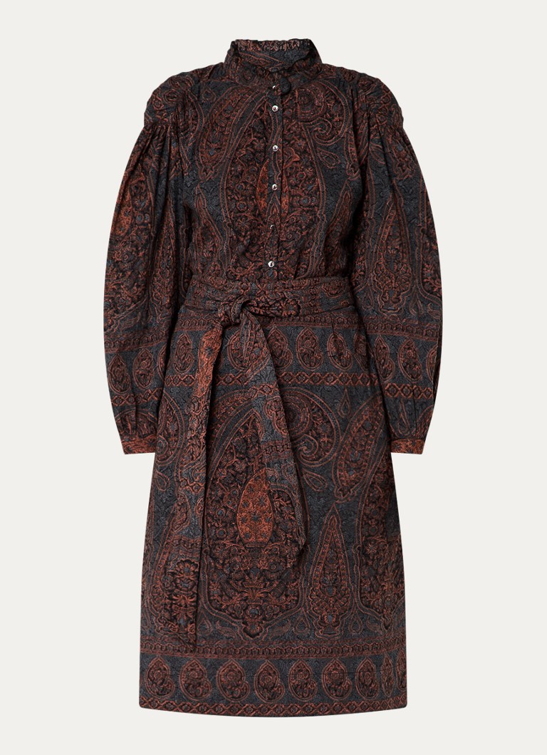 Antik Batik Tajaro midi tunic dress with paisley design and tie belt
