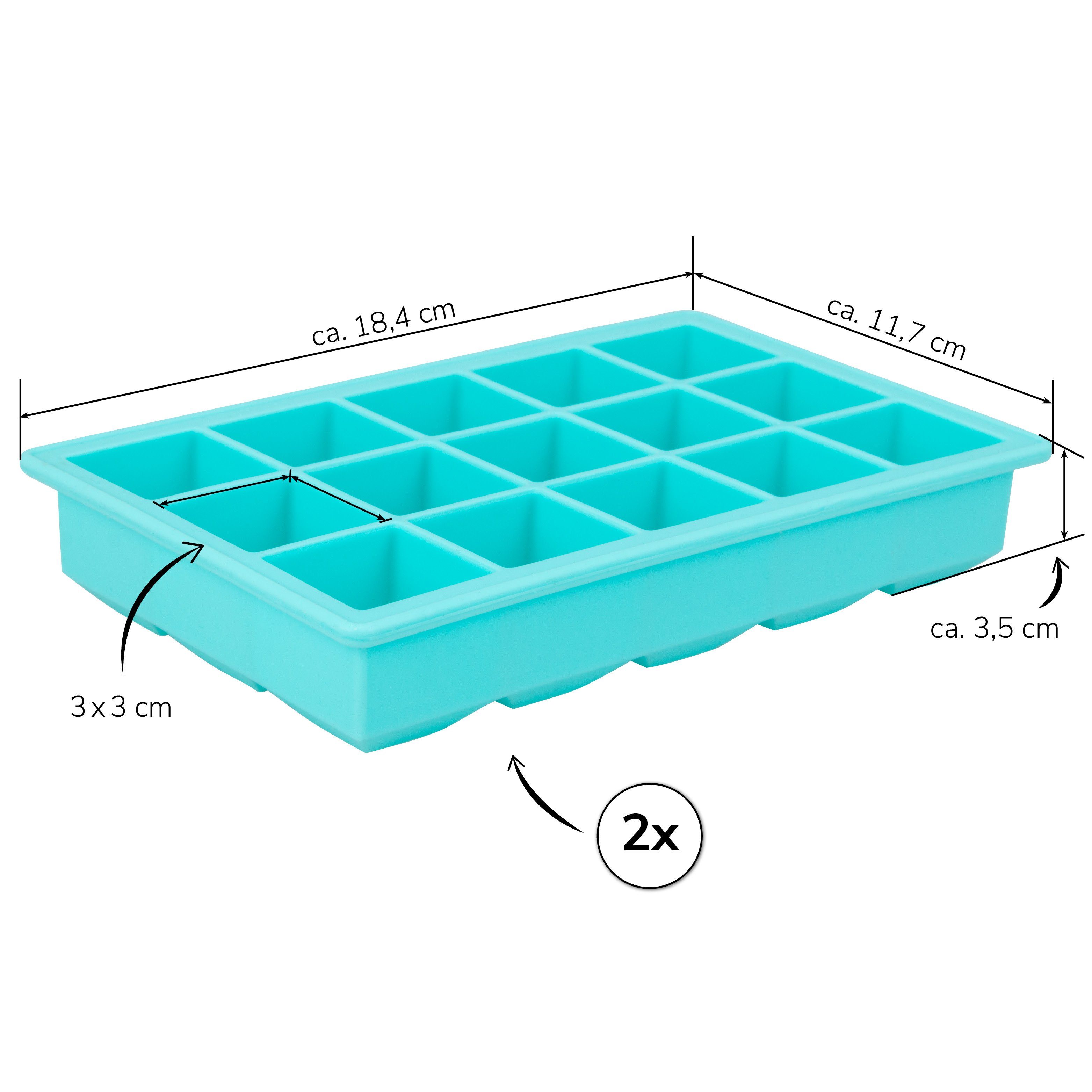 bremermann Eiswürfelbehälter Silikon Eiswürfelform, Silikon, (Set, 2-tlg)