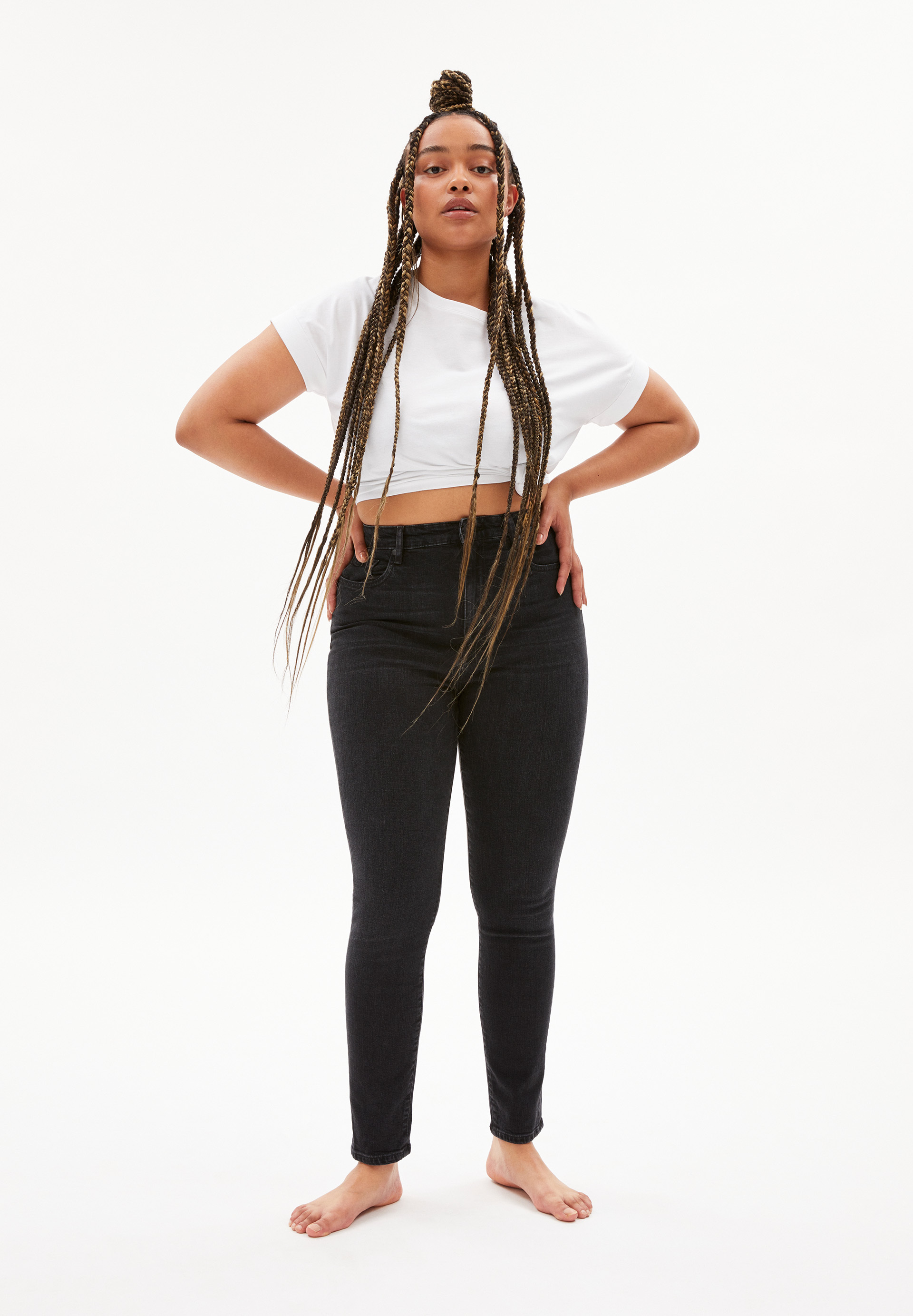 Skinny Leg High Waist aus Bio-Baumwoll Mix