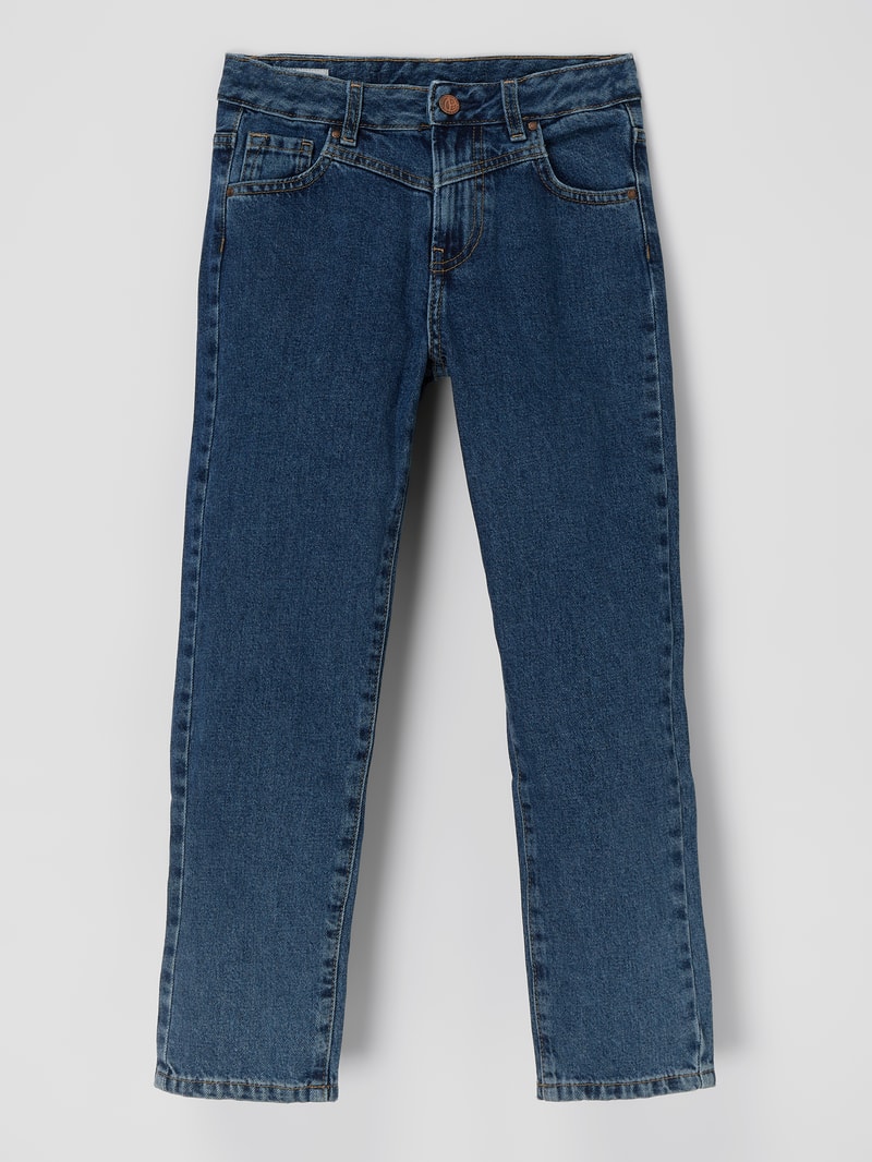 Mom Fit Jeans aus Baumwolle Modell 'Kara' in blau