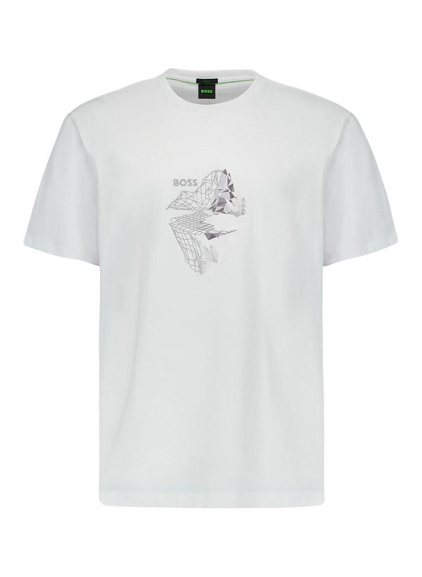 BOSS Green, T-Shirt, Baumwolle, weiß