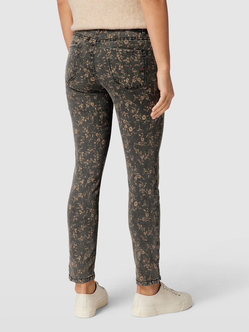 Jeans mit Allover-Muster Modell 'ITALY' in schwarz
