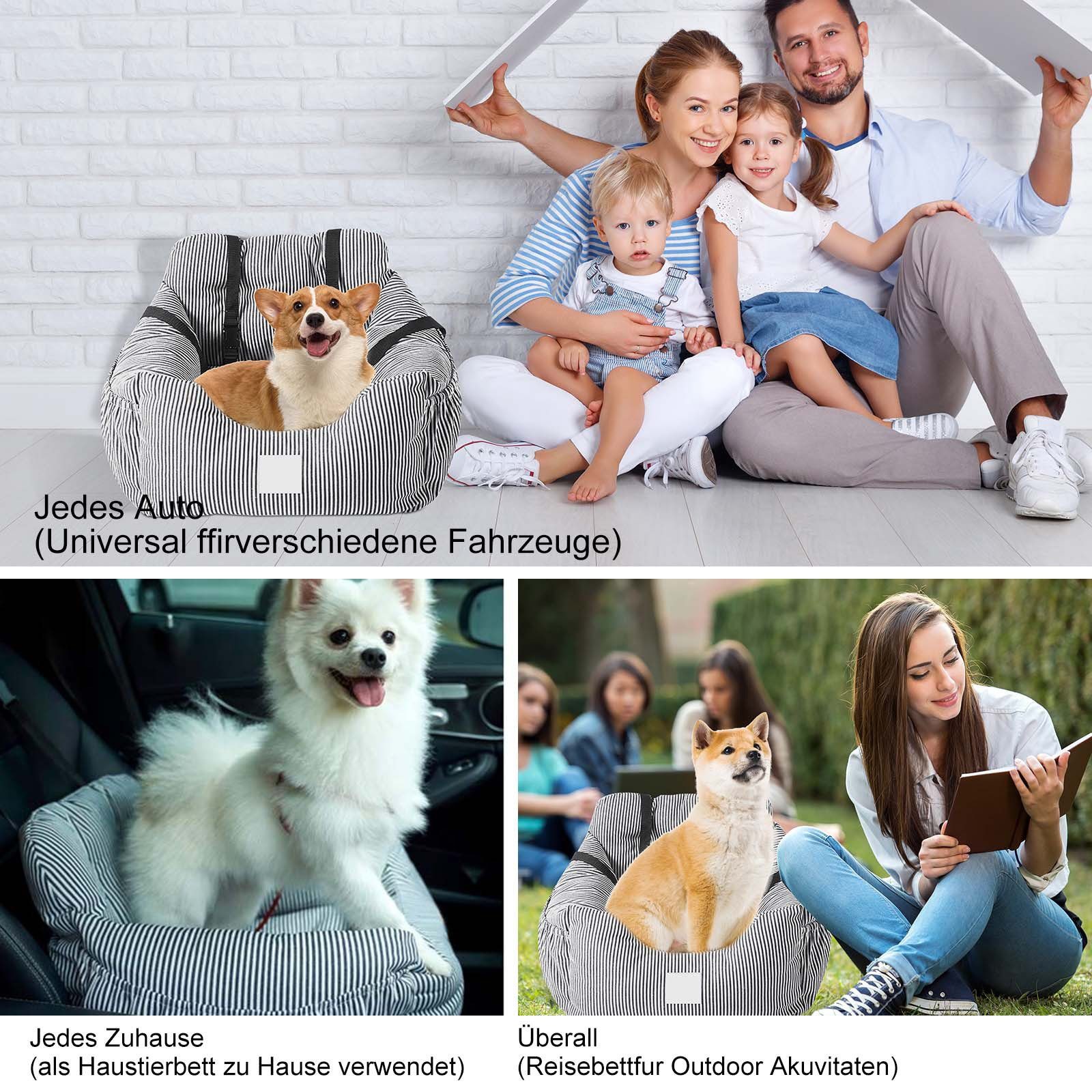 CALIYO Hunde-Autositz Hundesitz, Autositz für Hunde, Haustier-Autositz, geeignet für alle Arten von Autos, multifunktionales Hundebett