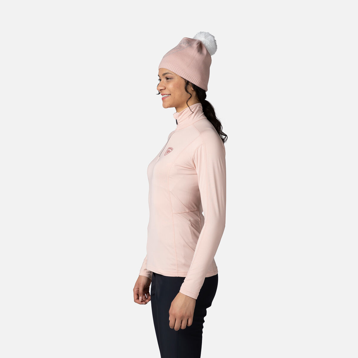 Damenoberteil Baselayer Classique mit halbem Reißverschluss