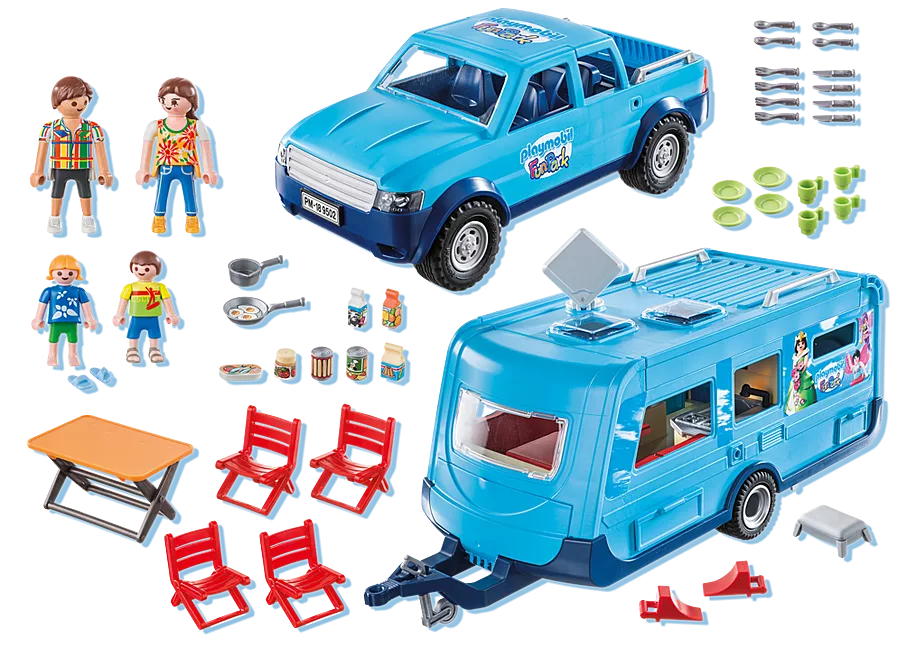 PLAYMOBIL-FunPark Pick-Up mit Wohnwagen