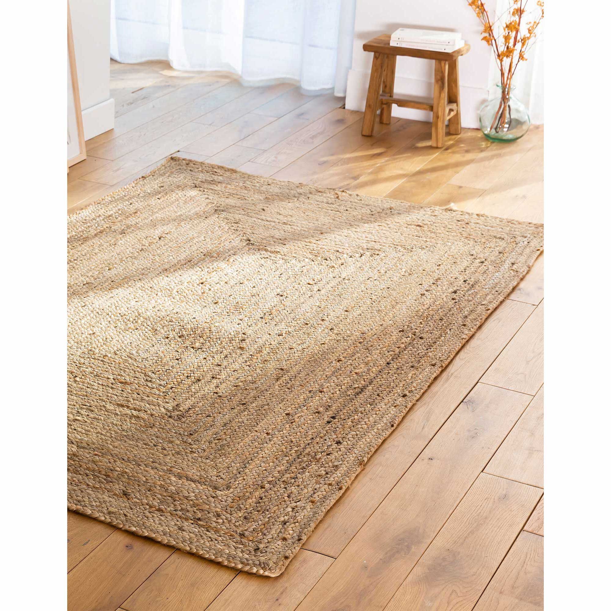 Tapis rectangulaire uni en jute