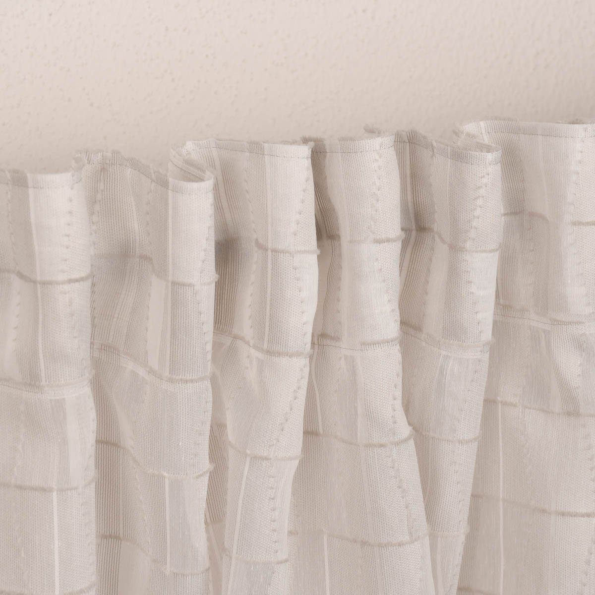 Meterware Rasch Textil Gardinenstoff Stores Scherli Rechtecke abstrakt ste300cm, stark perforiert, Kunstfaser, überbreit