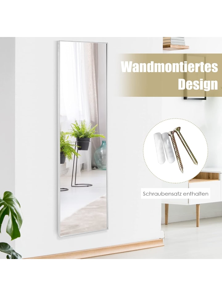 COSTWAY Wandspiegel 37 x 120cm in Silber günstig kaufen 120 cm