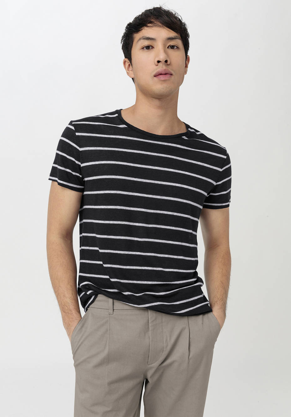 Streifen-Shirt aus reinem Leinen
