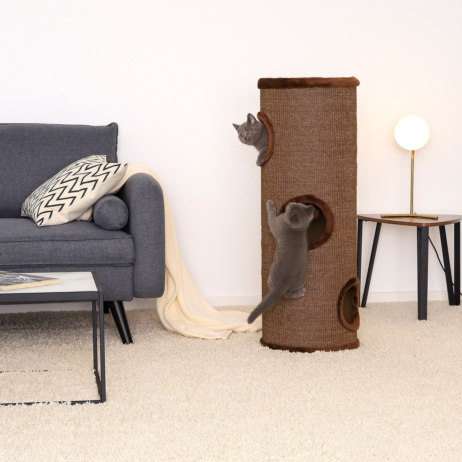 Lionto Kratztonnen Lionto 100cm Kratztonne mit Sisal braun