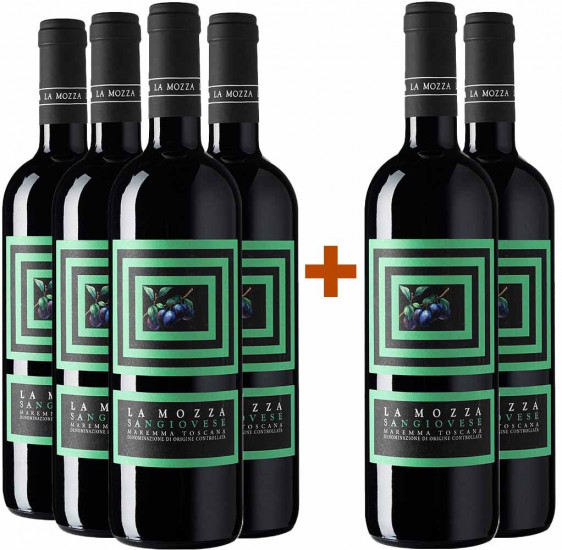 4+2 Paket 2019 Sangiovese Maremma Toscana DOC trocken Bio - La Mozza