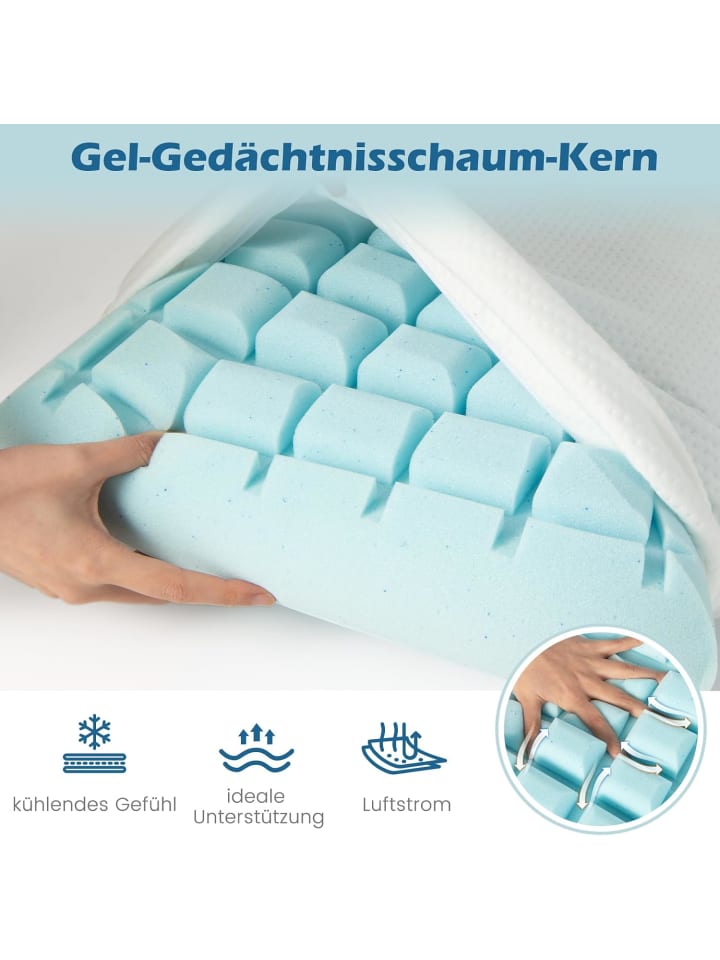 COSTWAY Kühlendes Kopfkissen 2er Set 40x60cm in Weiß günstig kaufen onesize