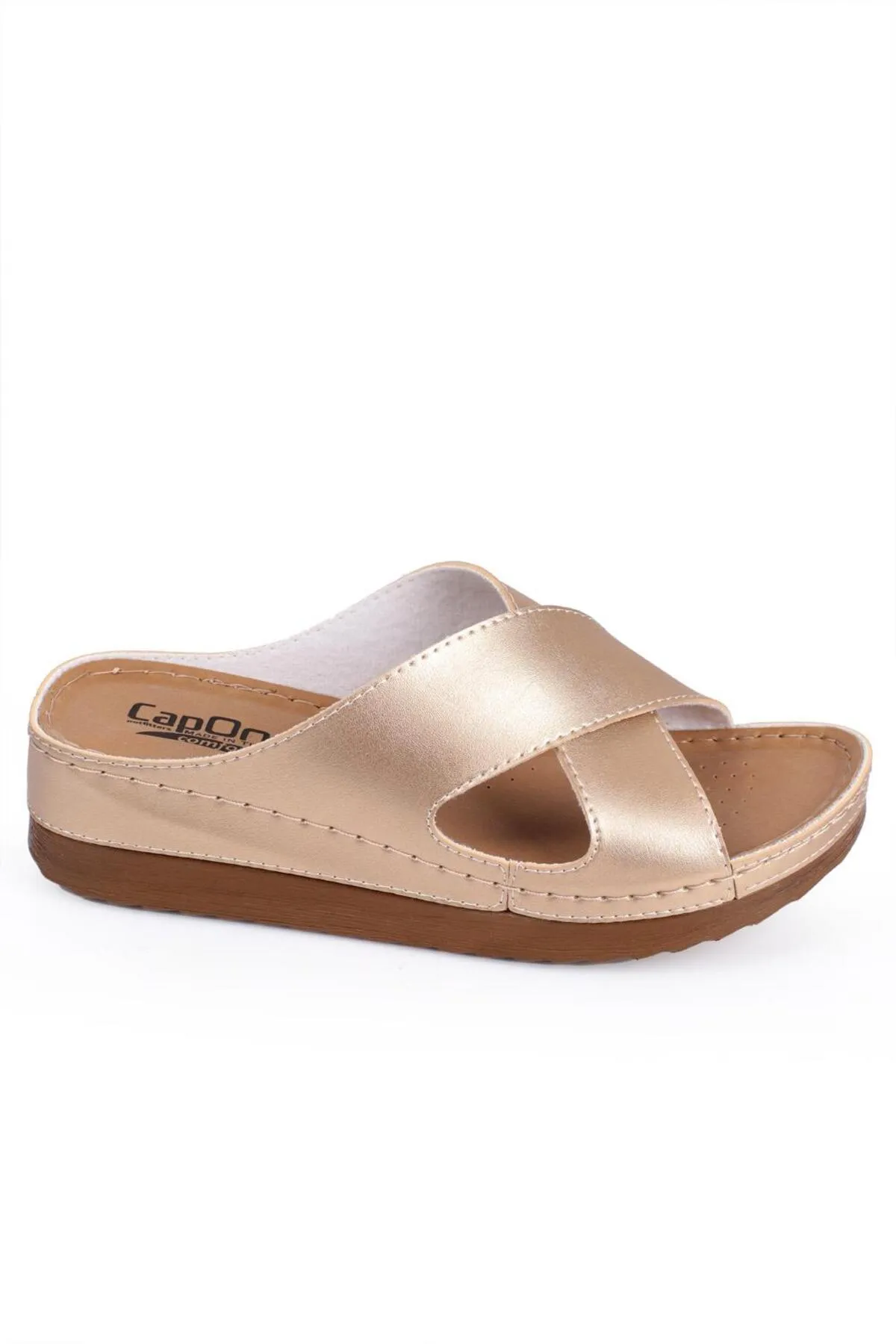 Capone Outfitters  Capone Z0632 Gold Anatomische Komfort-Hausschuhe für Damen