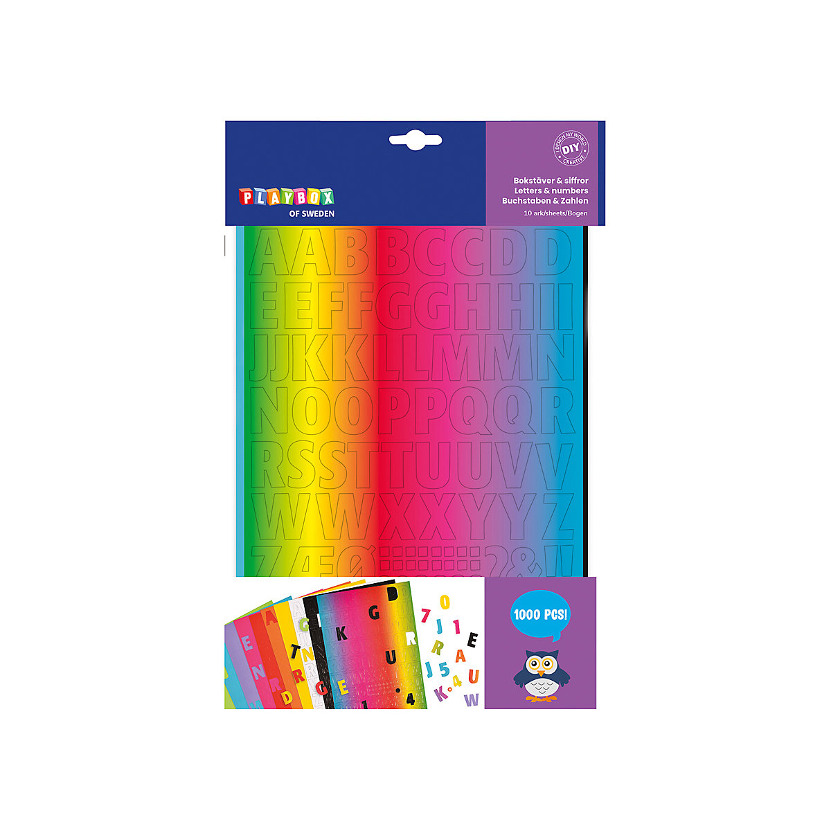 Buchstaben & Zahlen Pappe & Wellpappe, 10 Bogen