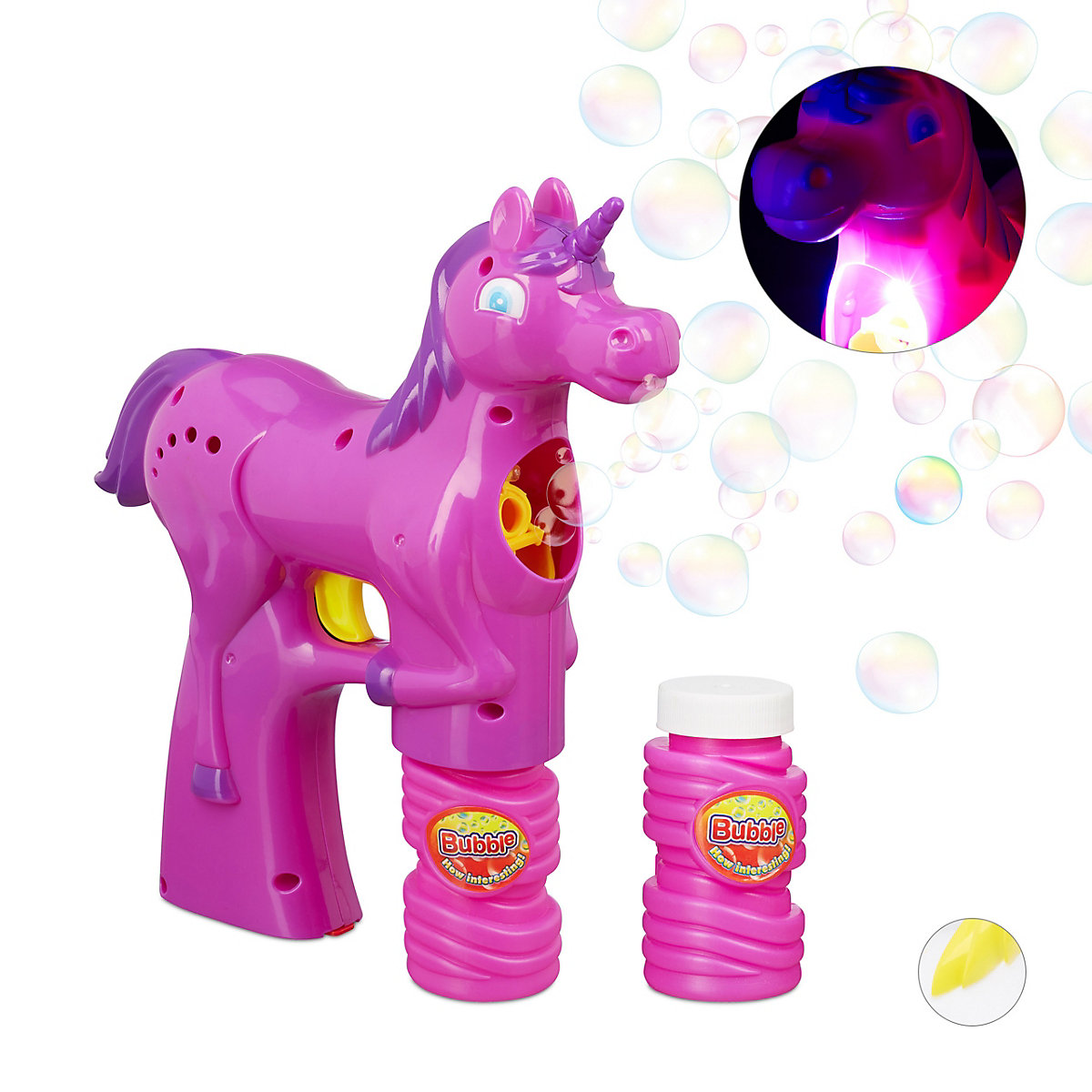 1 x Einhorn Seifenblasenpistole pink