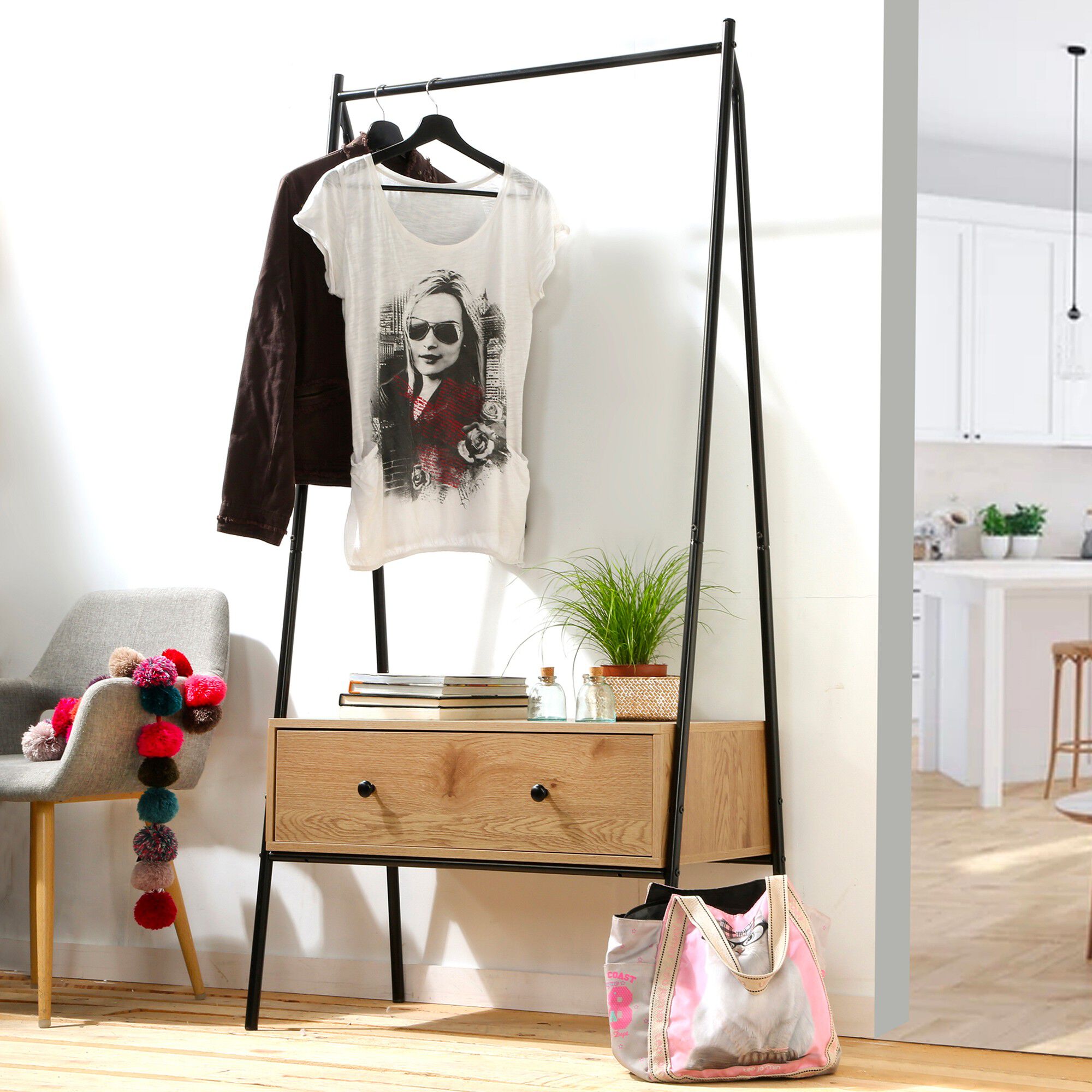 Penderie STOCKIES style industriel – 1 grand tiroir