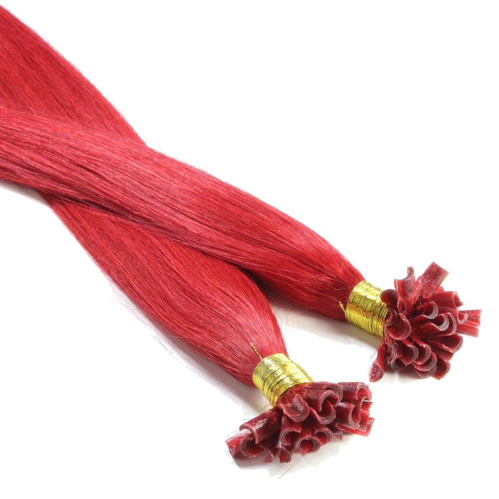hair2heart Extensions à chaud bonding cheveux naturels #rouge 0.5g extensions