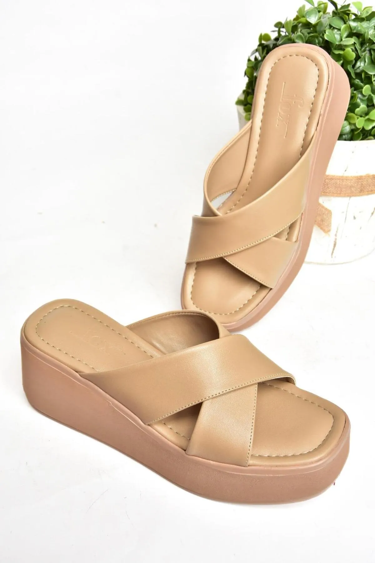 Fox Shoes  Pantolette - Beige - Flacher Absatz