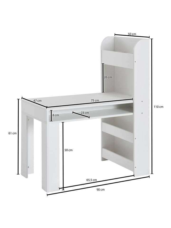KADIMA DESIGN Kinderschreibtisch 90x50x110 cm Maltisch Kinderzimmer mit Regal, günstig kaufen onesize