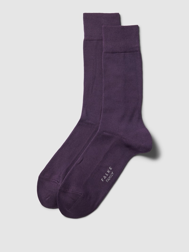 Socken mit Label-Print in aubergine