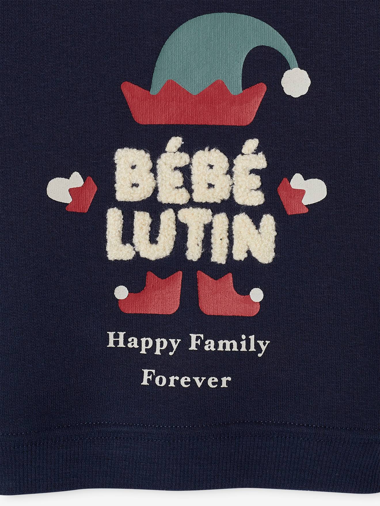 Vertbaudet Baby Weihnachts-Sweatshirt Capsule Collection HAPPY FAMILY FOREVER - marine