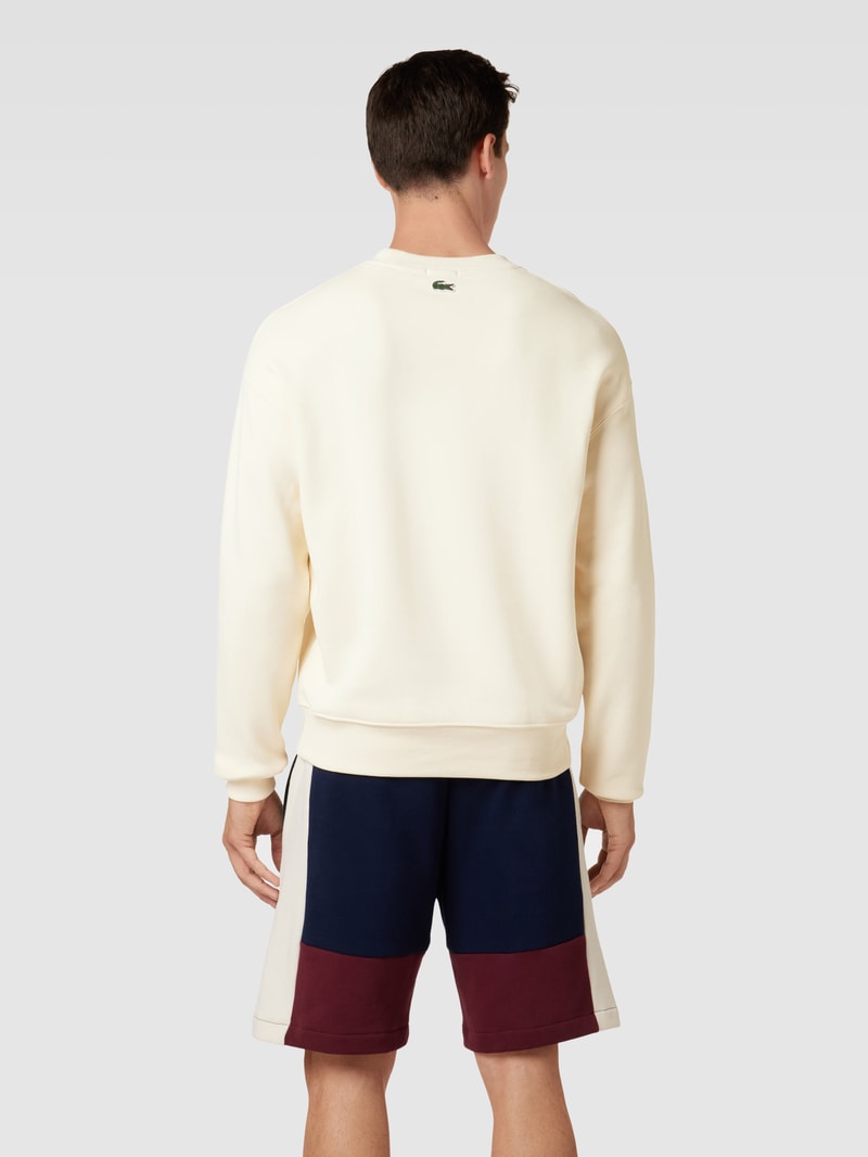 Sweatshirt mit Logo-Stitching in offwhite